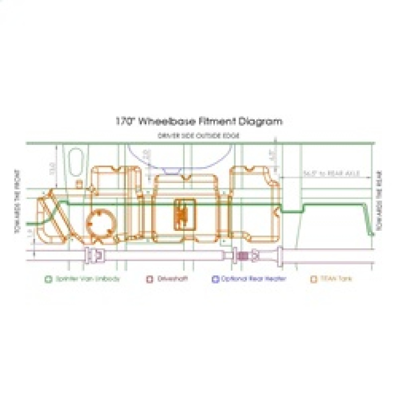 Dodge Sprinter Van Mid-Ship Fuel Tank - Titan Fuel Tanks - XXL Mid-Ship, 46 Gallon - `07-`18